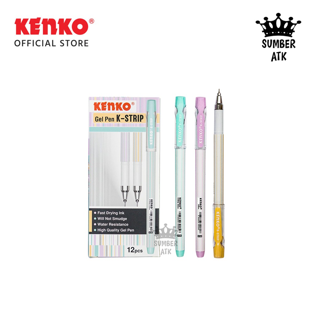 

Pulpen / Pena KENKO GEL PEN K-STRIP Black Tinta Hitam - 1 PCS