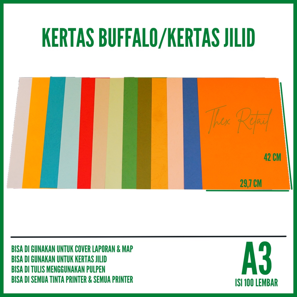 

Kertas Jilid A3 Buffalo isi 100 lembar / Kertas Buffalo A3 / Kertas Cover A3