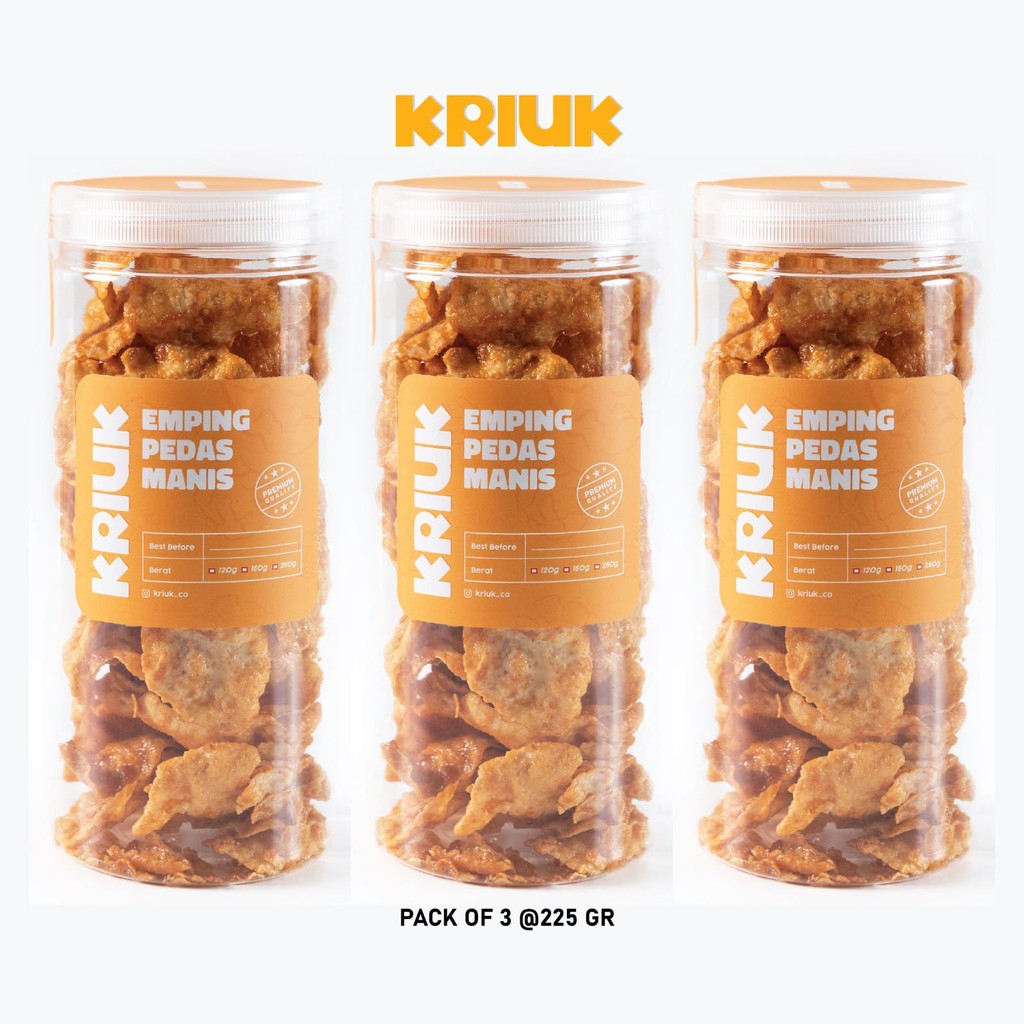 

Keripik Emping Pedas Manis Pack of 3 - 225gram