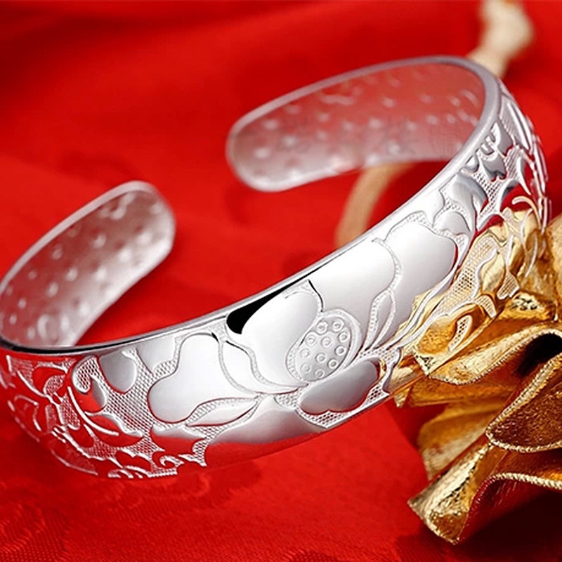 925 Perak gelang untuk wanita Perhiasan Fashion Lotus SZ014