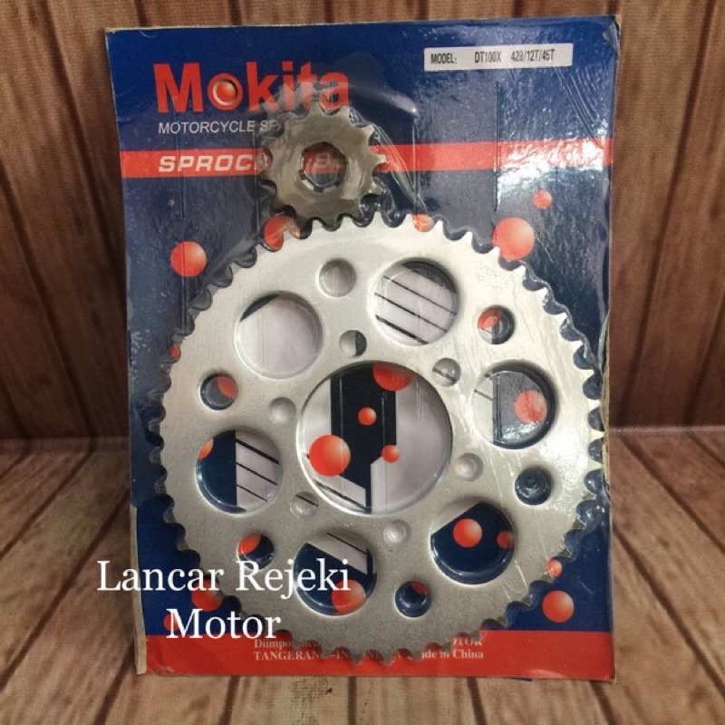 Set Gear Ger Gir Depan Belakang Yamaha DT DT100 DT 100 45T - 12T
