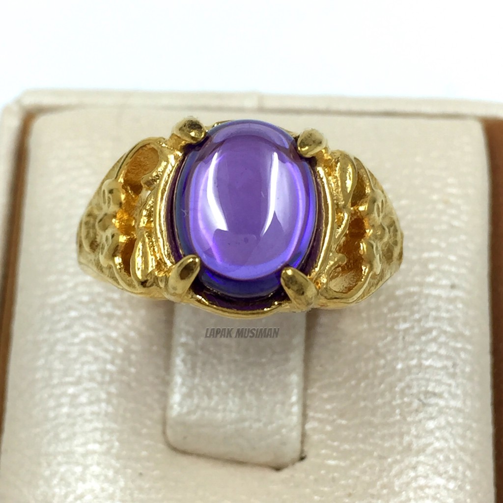 [Bayar di Tempat] CINCIN PRIA WANITA BATU KECUBUNG AMETHYST