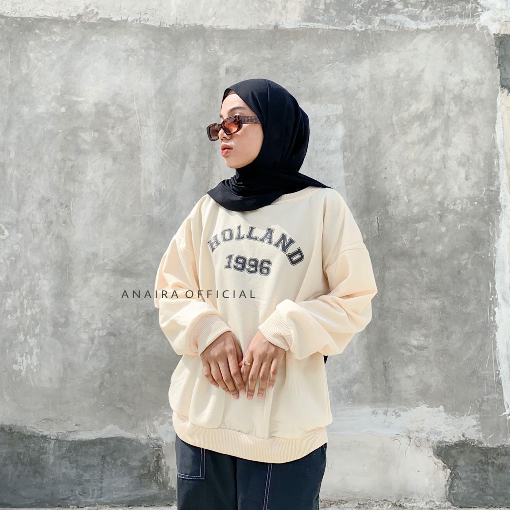 HOLLAND SWEATER OVERSIZE PRIA WANITA SWITER CREWNECK