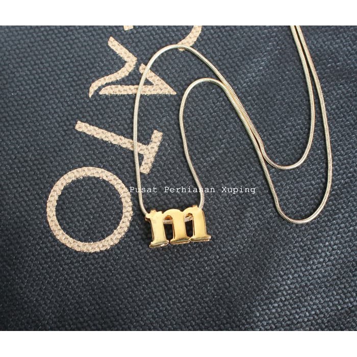 Kalung Nama Inisial Huruf Kecil / Lapis Emas