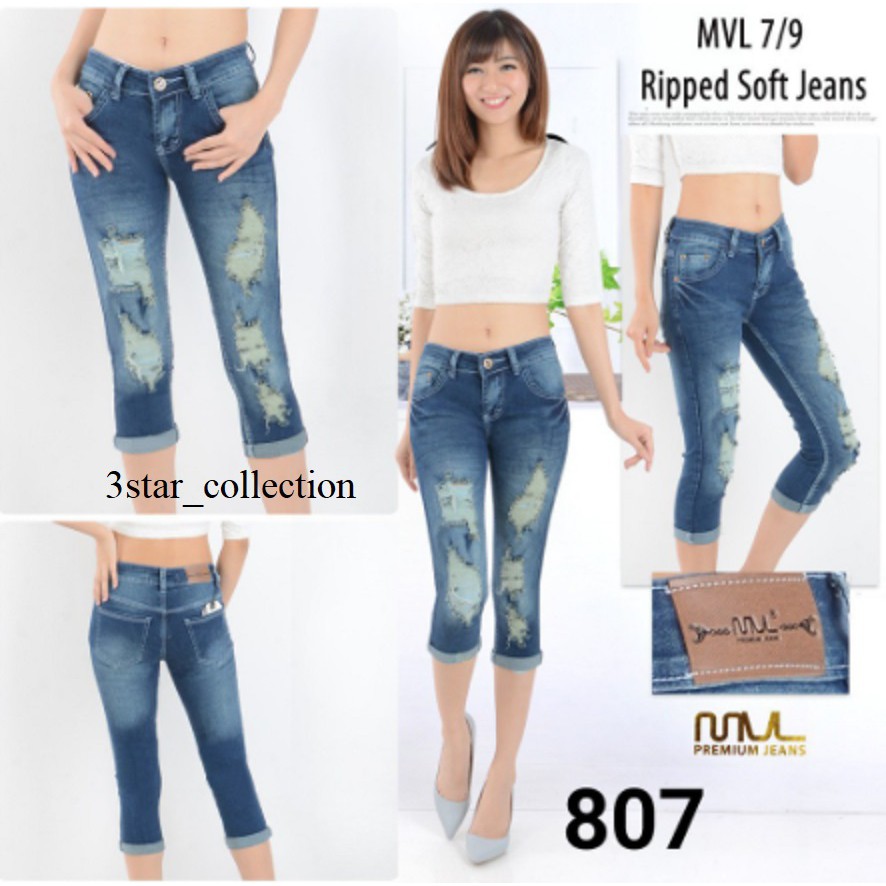 Celana Jeans 7/9 Sobek MVL 807