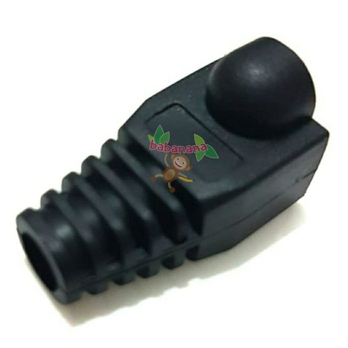 Plug boot rj45 pelindung kabel lan karet rubber silicon hitam