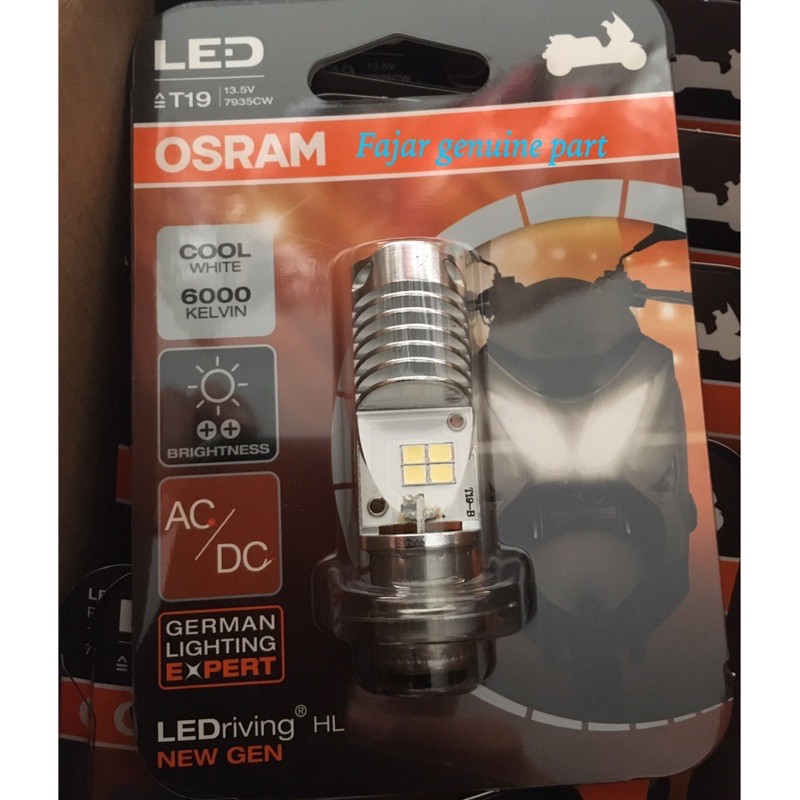 Lampu LED Osram putih T19 kaki 1 beat mio m3 vario arus AC/DC GERMAN technology-3