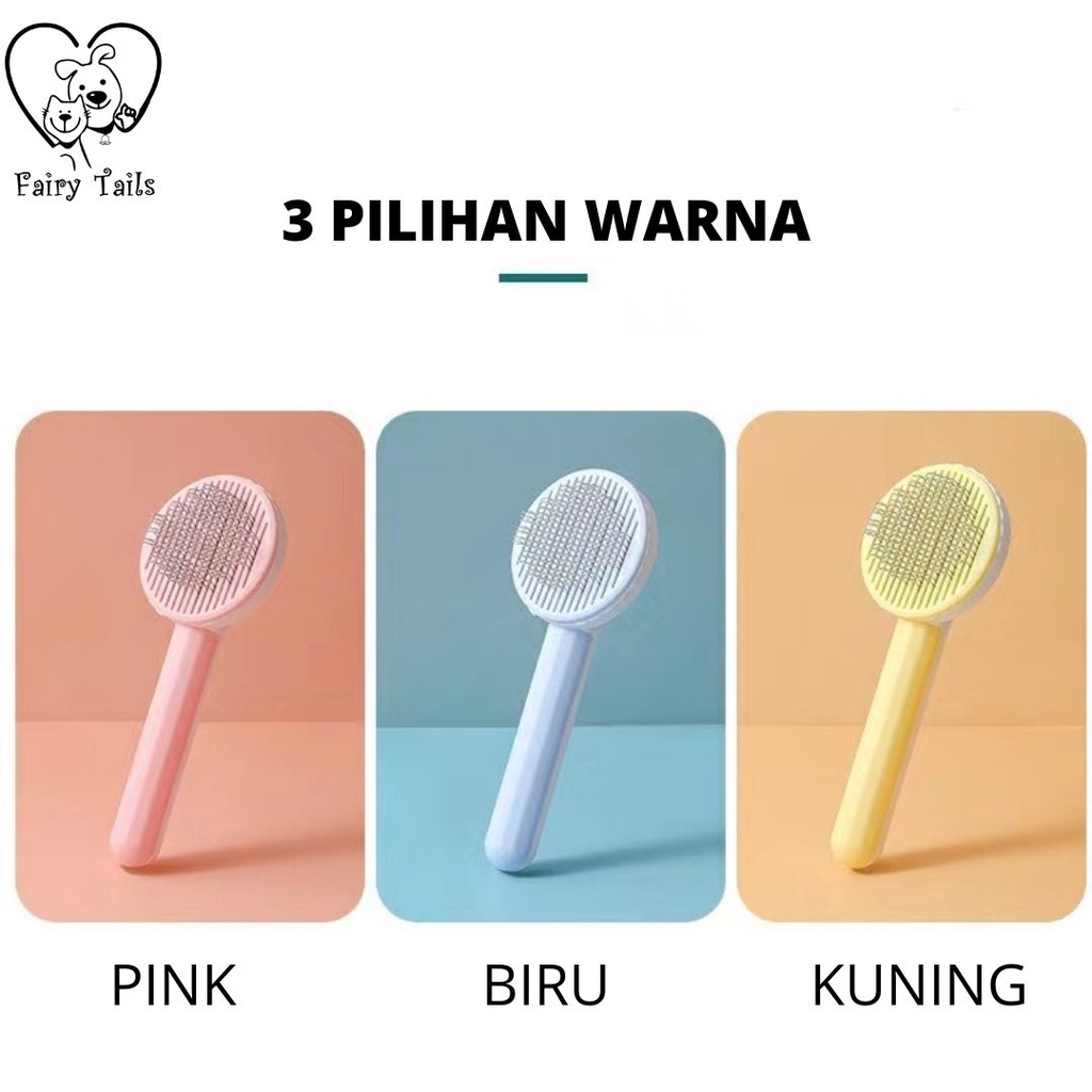 Sikat Sisir Bulu One Click Otomatis Untuk Anabul Anjing dan Kucing / Pet Comb Brush Grooming Cat Dog