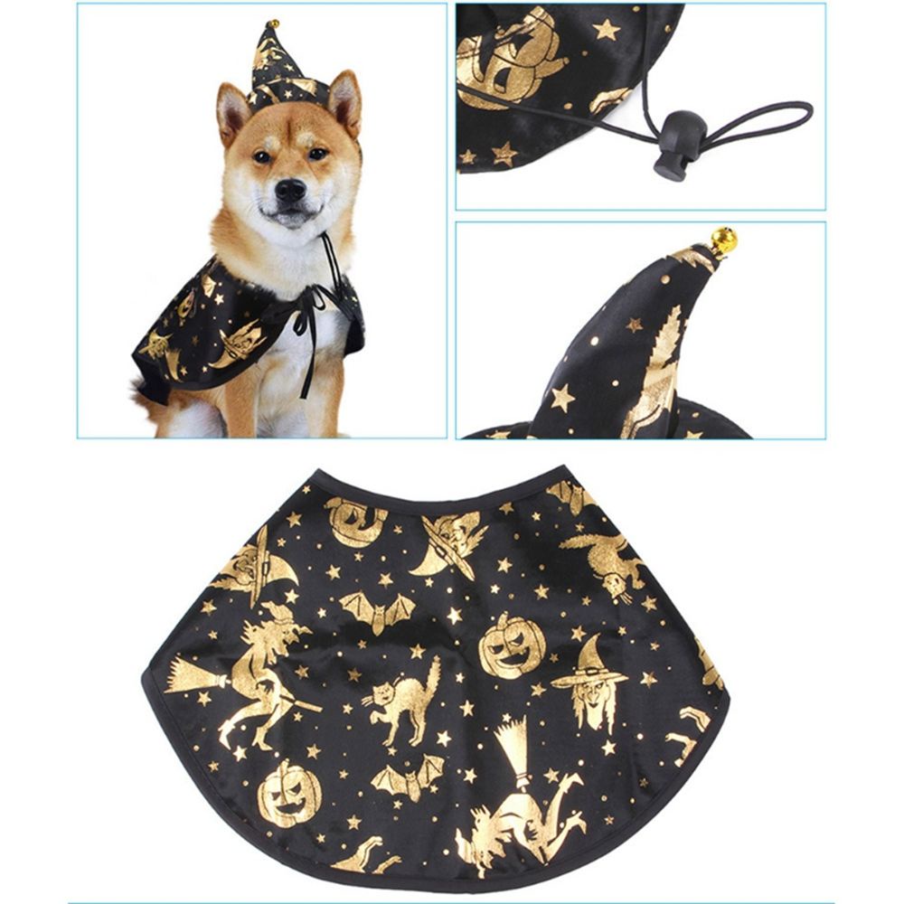 ELEGANT Funny Pet Halloween Costume Halloween Cosplay Dog Halloween Set Halloween Apparels Cloak For Cat Dog Halloween Party Pet Accessories Party Dressing Puppy Collar