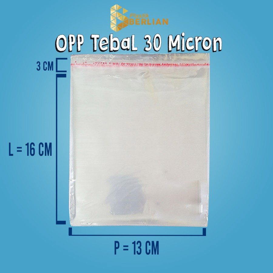 

13 x 16 cm Plastik OPP TEBAL 30 MICRON (100 lbr)