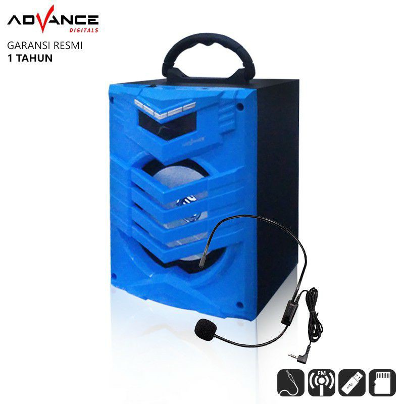 ADVANCE SPEAKER PORTABLE BLUETOOTH H15BT free mic bando