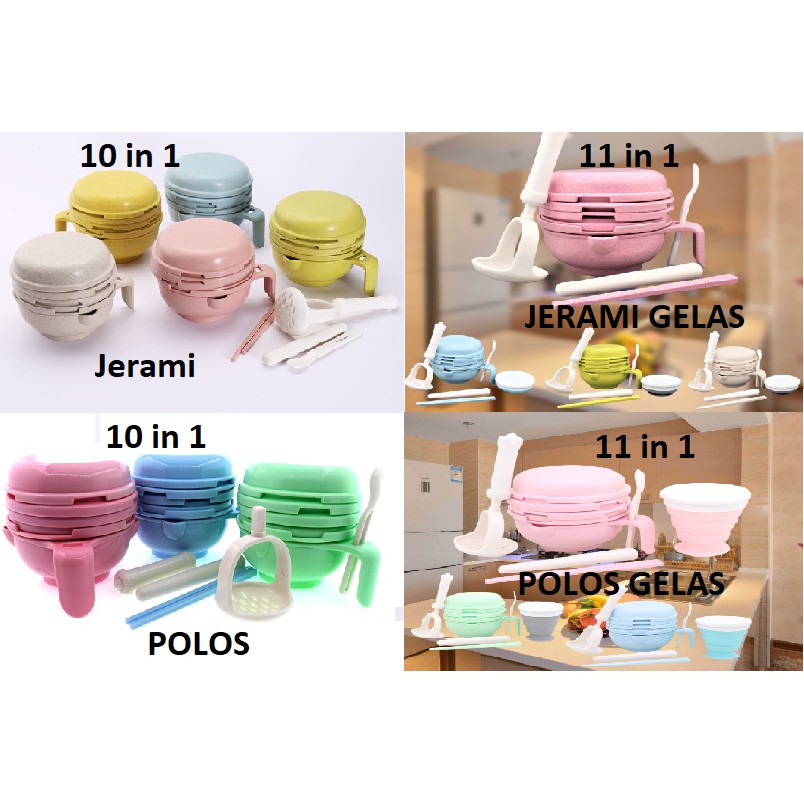 BSS Set 11 IN 1 Peralatan Makan Bayi Food Maker Baby safe Food Grinding