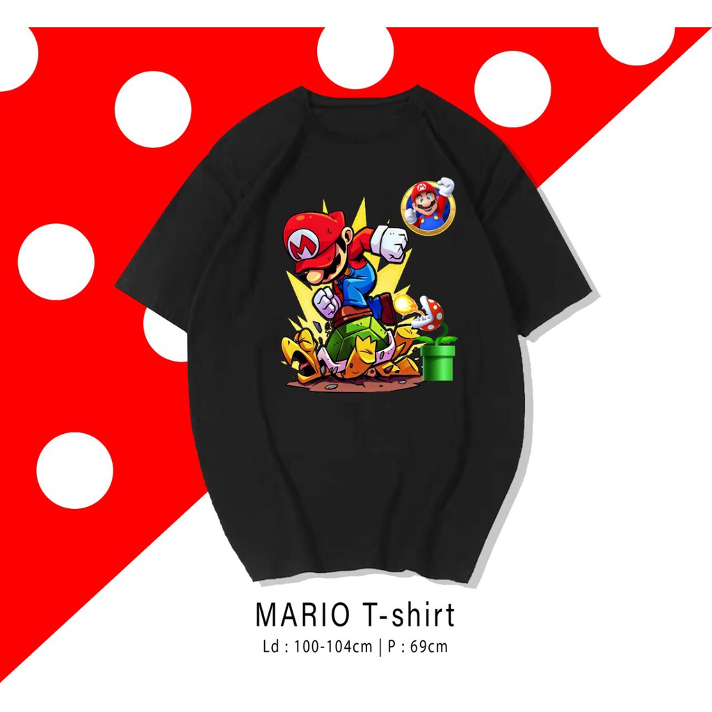 MARIO BROS  / TERMURAH BAJU KAOS KATUN WANITA/ PRIA UNISEX LENGAN PENDEK / TUMBLR TEE /  OVERSIZE