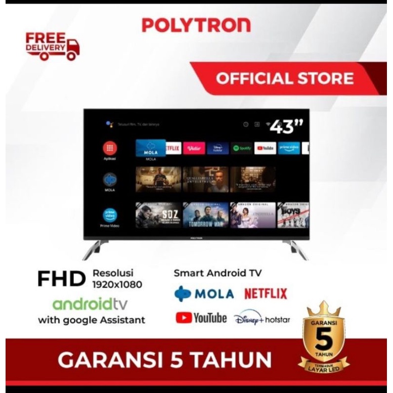 TV LED Polytron Android 43 Inch 43AG9953