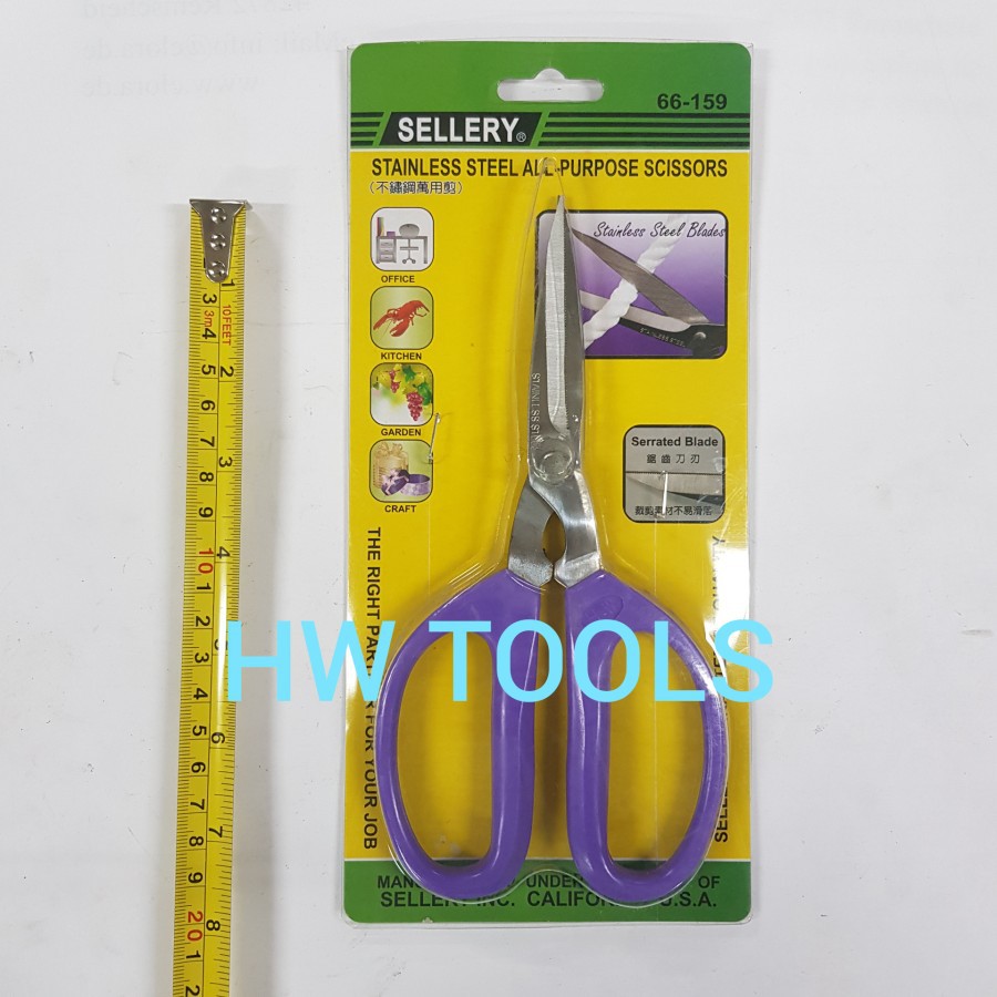 

RB GUNTING BUNGA SERBAGUNA STAINLESS STEEL ALL PURPOSE SCISSORS SELLERY 66-159