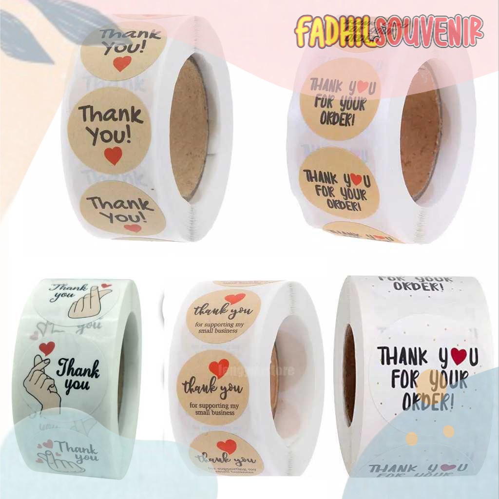 

100 Pcs Sticker Segel Label Thank You For Your Order / Stiker Label Thx For Ur Order Fadhilsouvenir