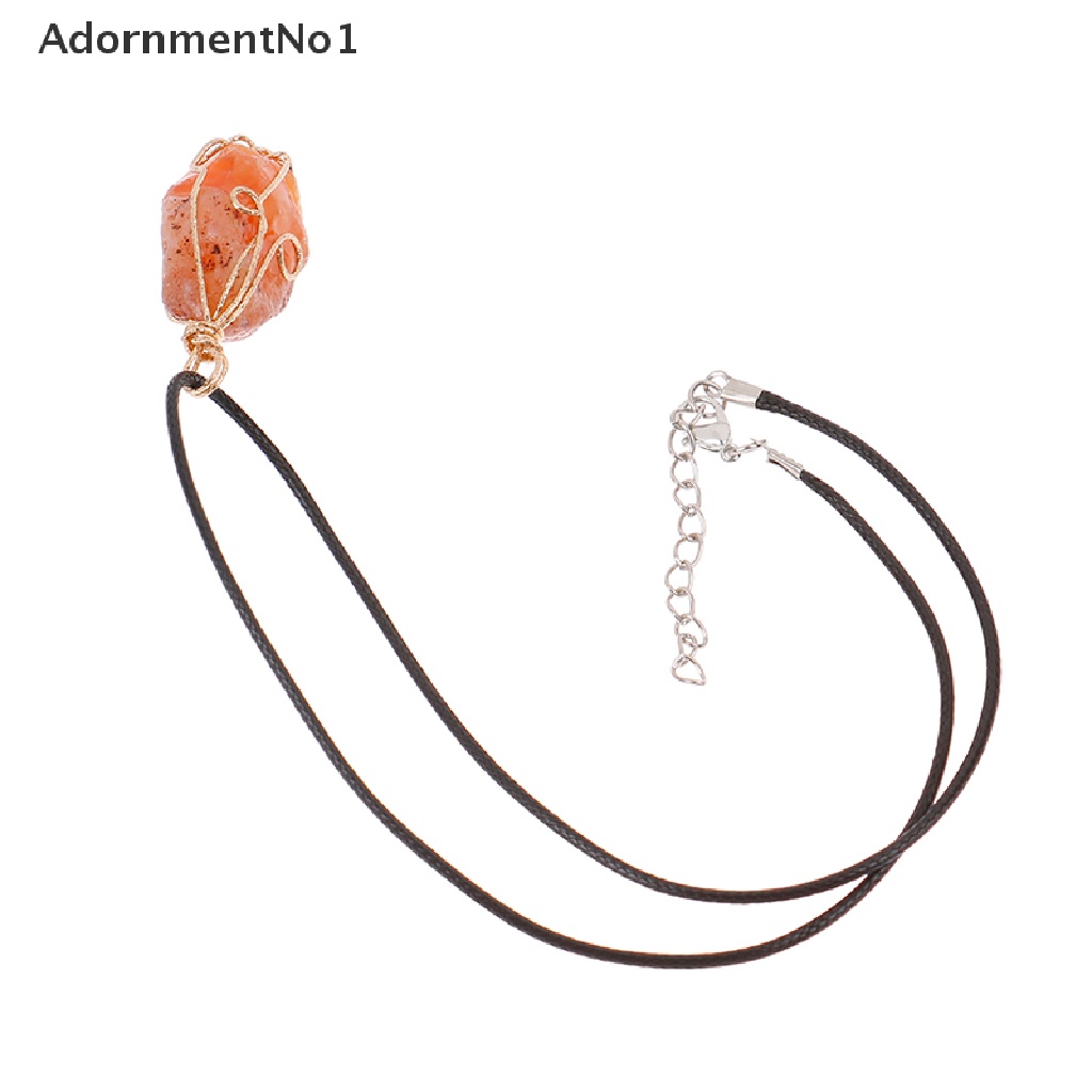 (AdornmentNo1) Kalung Tali Dengan Liontin Batu Kristal Chakra July Birthstone Untuk Pria / Wanita