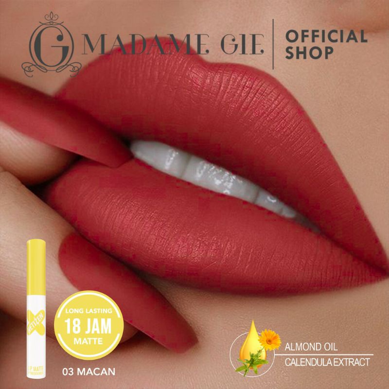 COD Madame Gie Lip Matte - Make Up Lipstick | Lip Cream warna pigmanted Tahan 12 jam LIPSTIK