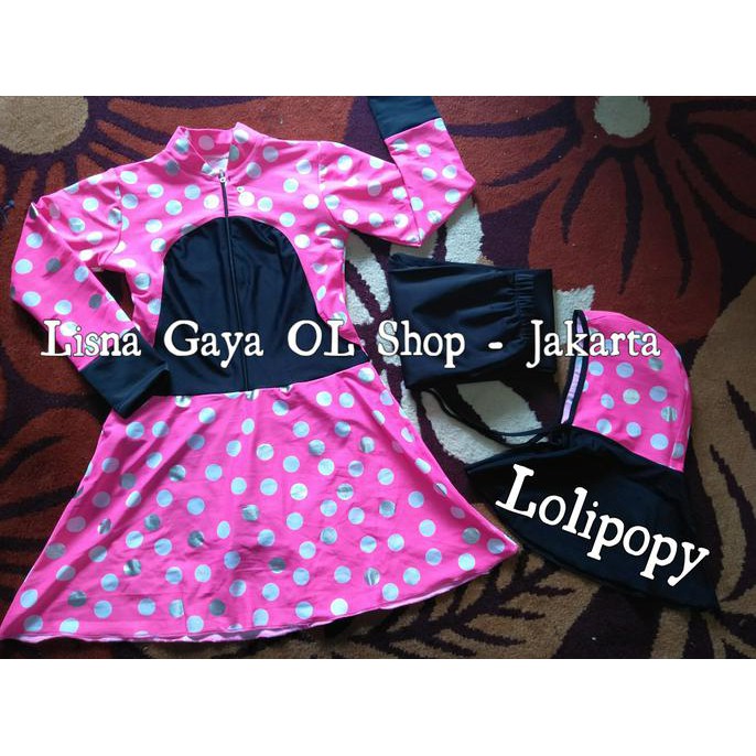Baju renang anak muslim motif usia SD/ Baju renang anak/