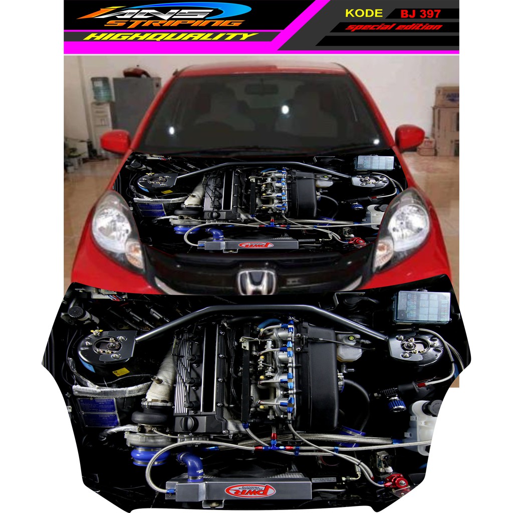 STICKER KAP MOBIL BRIO, AGYA, JAZZ, AVANZA, INOVA / DECAL STIKER CUP KAP MOBIL / STIKER KAP MESIN