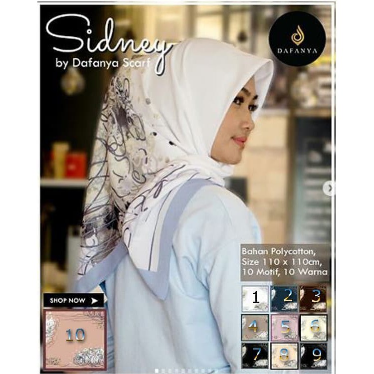 Jilbab Segiempat Sidney by Dafanya Scarf / Jilbab Segiempat Motif