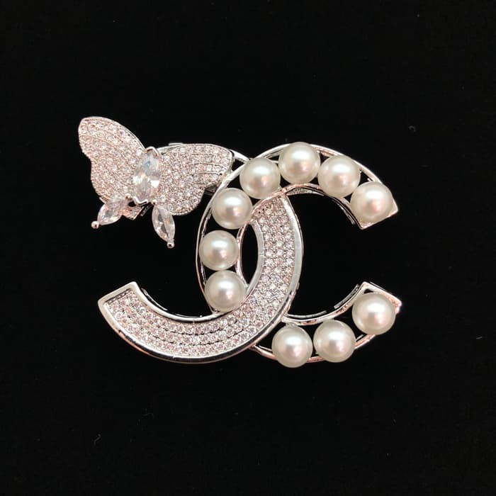 Bros Jilbab Aksesoris Muslim Zircon Ch*** Butterfly Pearl Murah TBEB2945