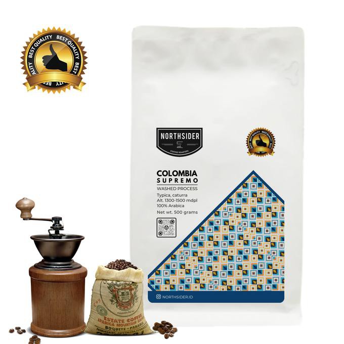 

BIJI KOPI ARABICA COLOMBIA SUPREMO WASHED - 500GR NORTHSIDER COFFEE - BIJI KOPI