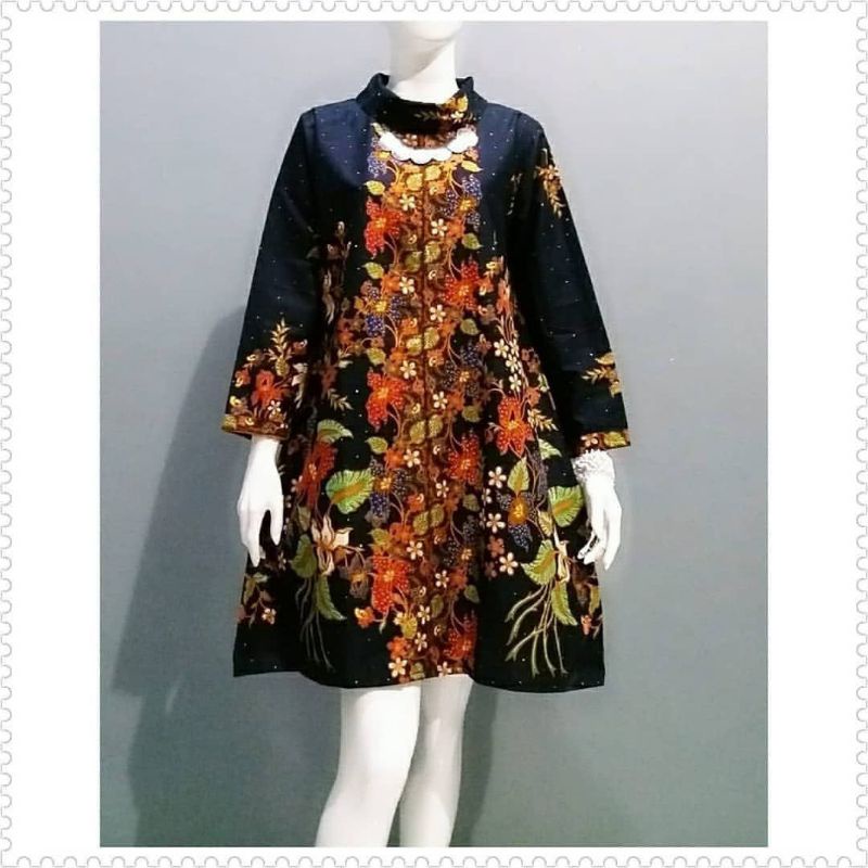 tunik batik terbaru 2022-tunik batik kantor-tunik batik seragam-baju batik wanita-tunik batik moder