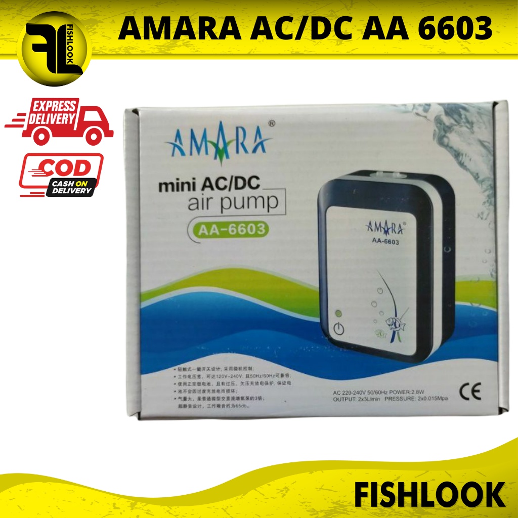 AMARA Mini AA6603 AC DC AA 6603 Pompa Udara Air Pump Aerator Aquarium