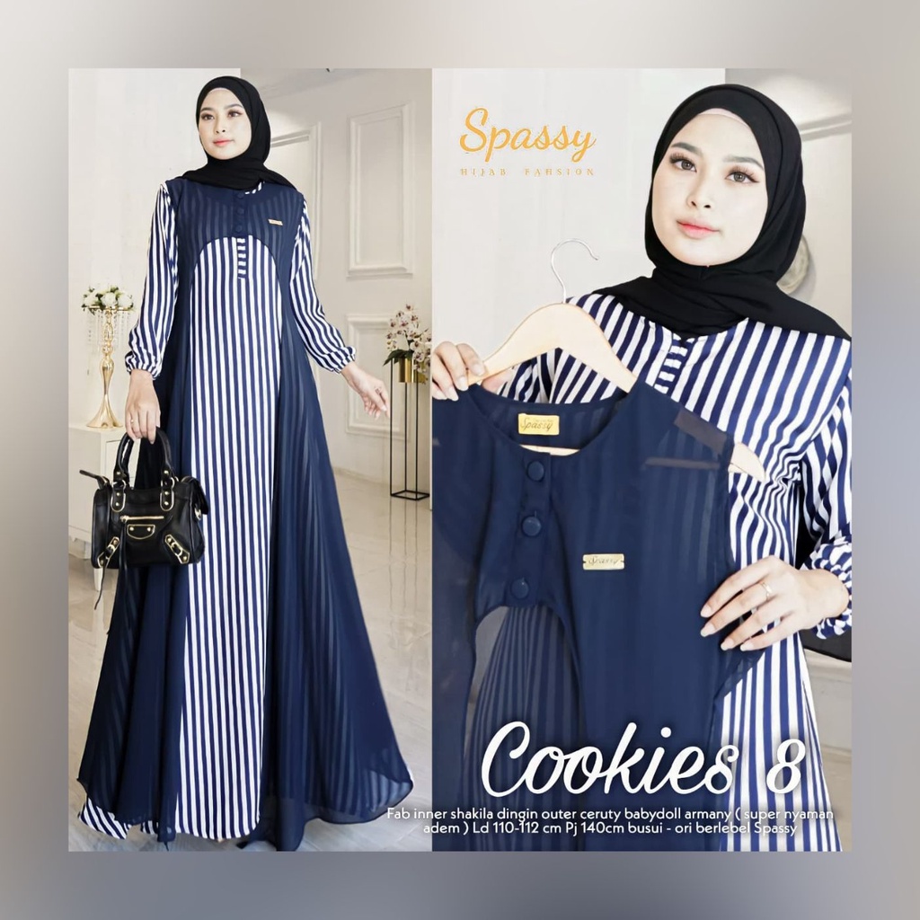 Gamis Terbaru 2021 Cookies Set 4 dan 8-Quenee Dress Big Size-Ukuran M L XL XXL XXXL 4L 5L-Baju Gamis