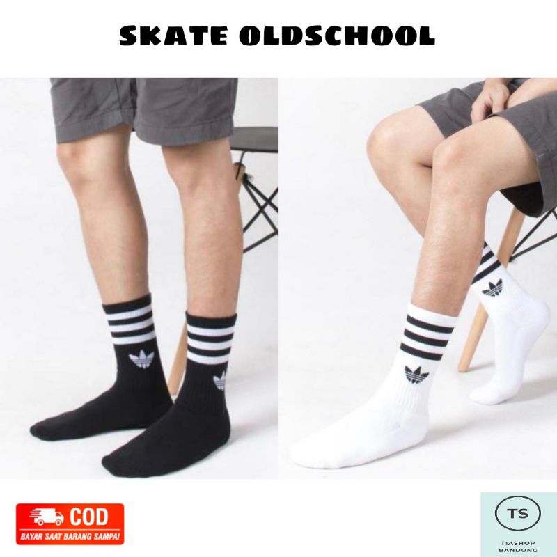 Kaos Kaki Oldschool Motif Panjang || Kaos Kaki Olahraga || Kaos Kaki Pria dan Wanita