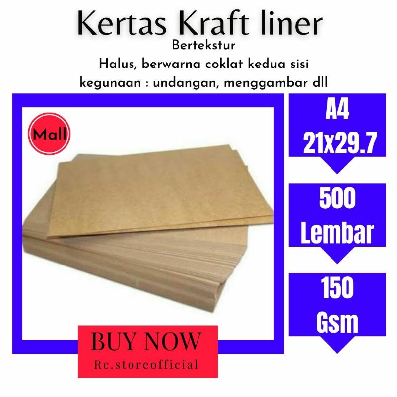 

[ 500 Lembar A4 hight quality ] kertas kraft liner 150gsm