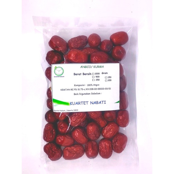 

250gr ANGCO - HONG ZAO (RED DRIED DATES) PREMIUM -dg Varian Ukuran Jumbo/ Besar/ Sedang/ Kecil/ Irisan