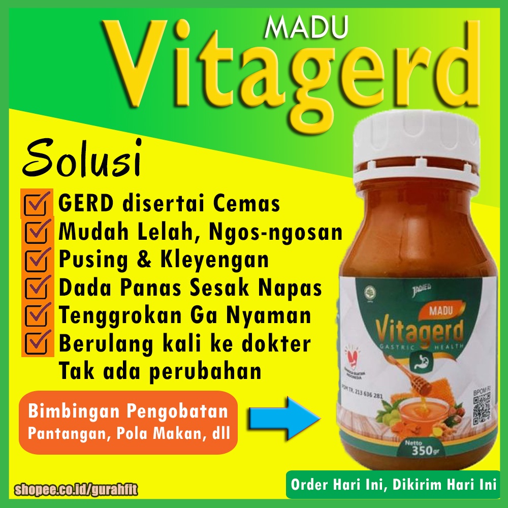 Madu VITAGERD Obat GERD dan Asam Lambung Original Asli Ori Herbal