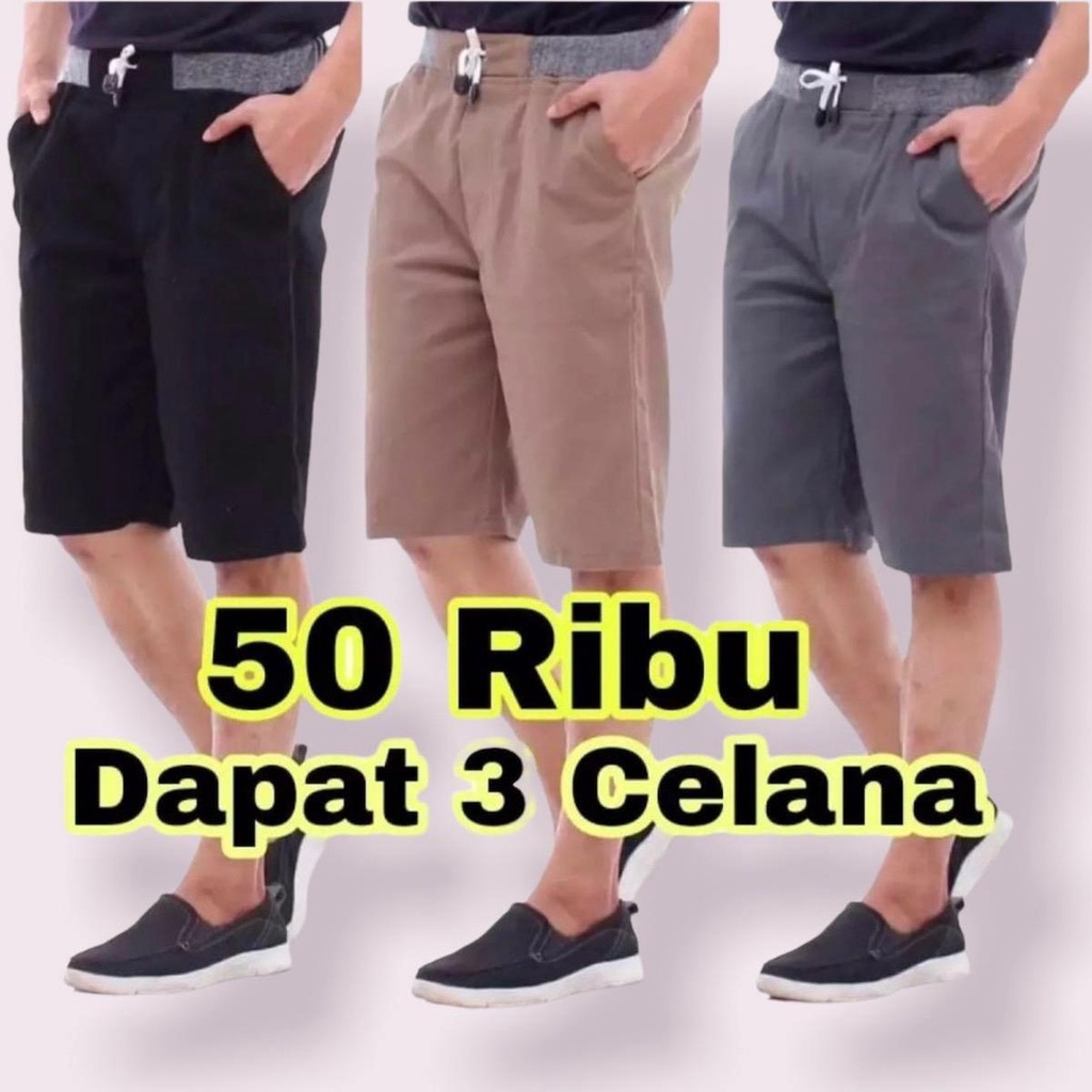 PAKET CHINOS 100 dpt 6 CELANA PENDEK POLOS RIB JOVA TWILL