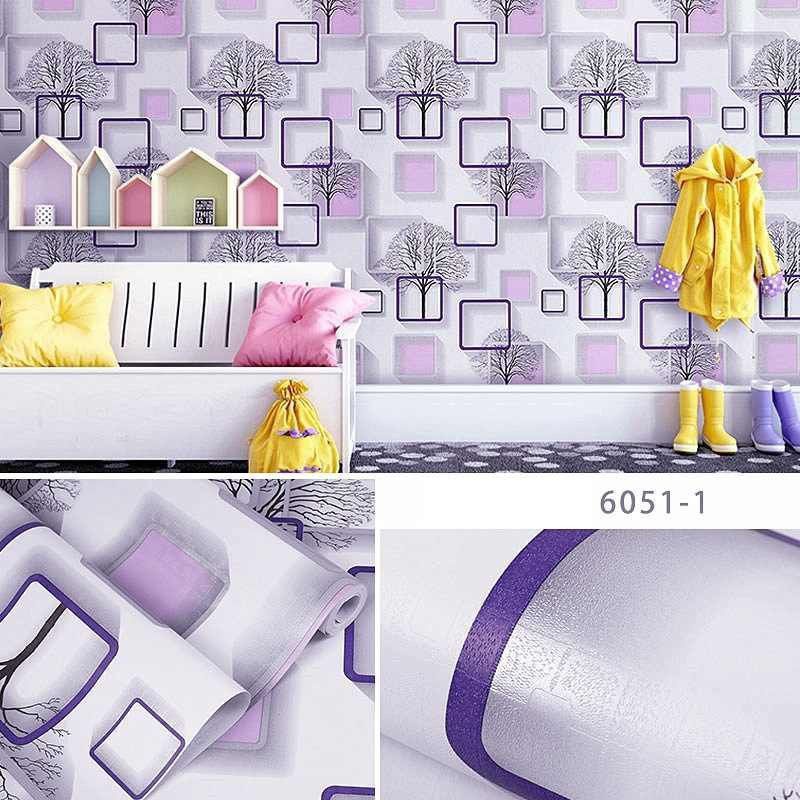 Termurah Wallpaper Dinding Sticker ungu 3D motif pohon