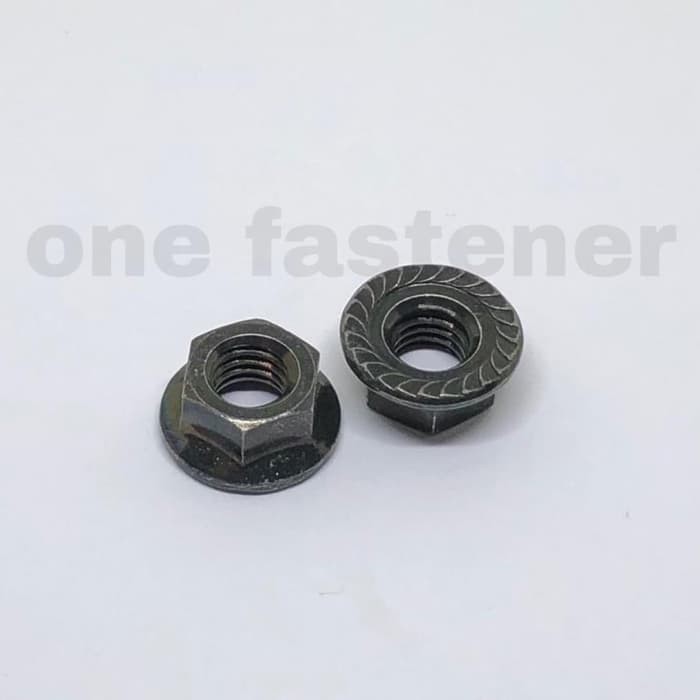 Flange Nut M8 Hitam Pelangi Zinc BLACK