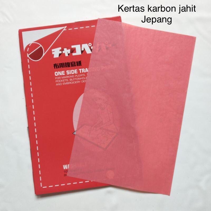 1 PAK kertas karbon / karbon jahit / kertas pola jahit merah kuning hijau biru putih /one side paper