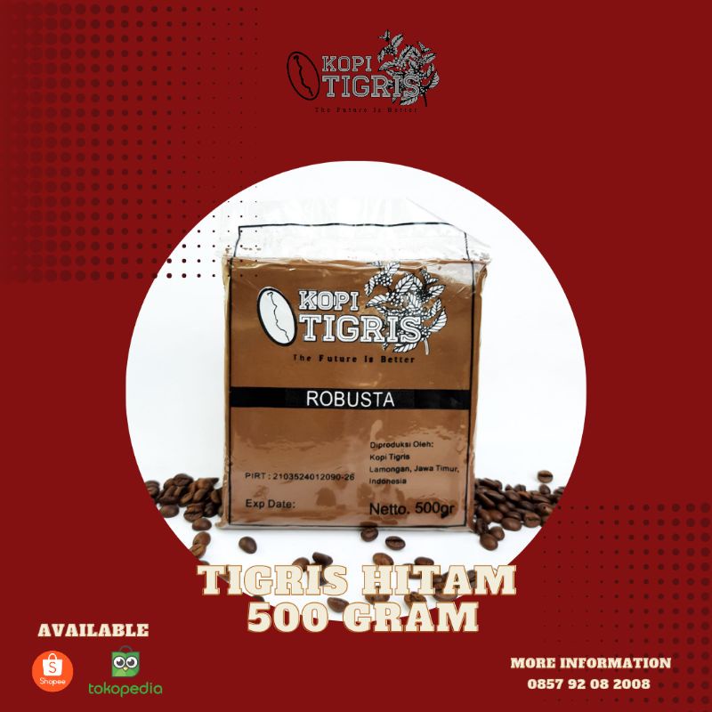 

Kopi Tigris Hitam 3KG / 6 Pcs (Robusta Murni)