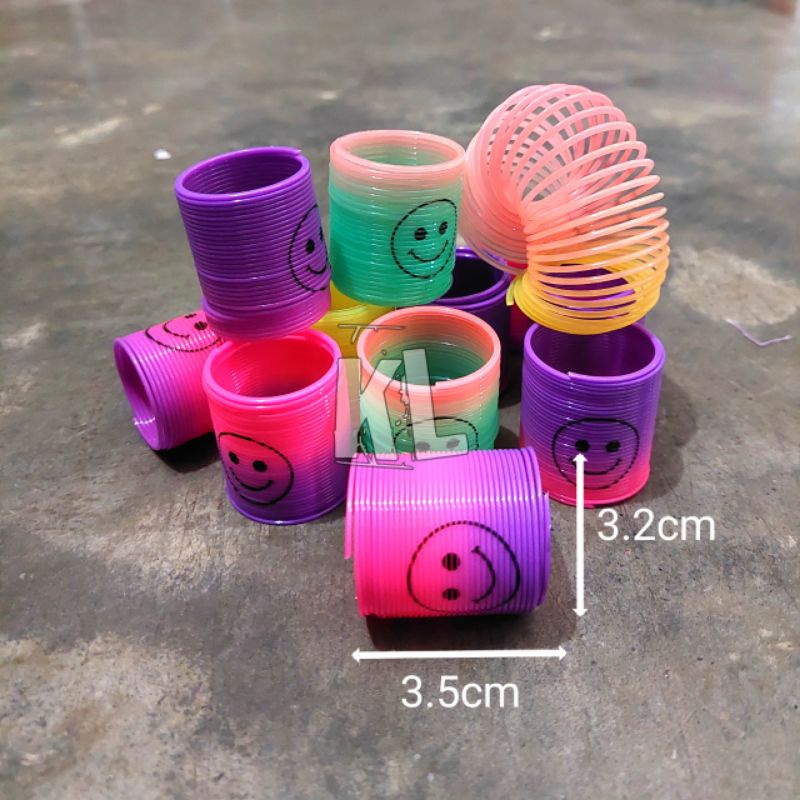 Mainan Per Pegas Slinky Toys Yoyo Spring Rainbow Karakter Isi 12Pcs