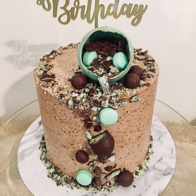 

Chocolate Mint Birthday Cake with Buttercream Frosting