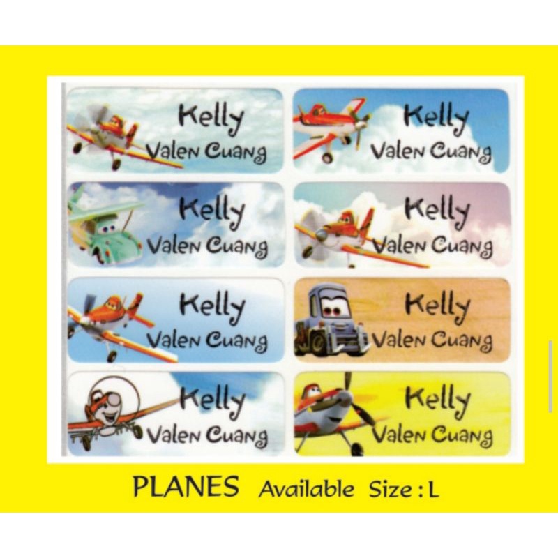 

Label Nama Import Waterproof "PLANES" Uk.L