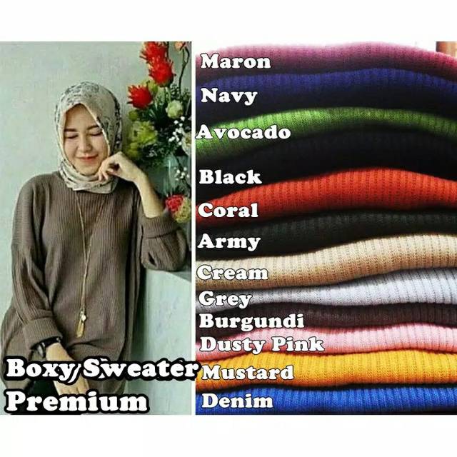 Baju Atasan Wanita BOXY RAJUT PREMIUM JUMBO Atasan Rajut Wanita Boxy Sweater