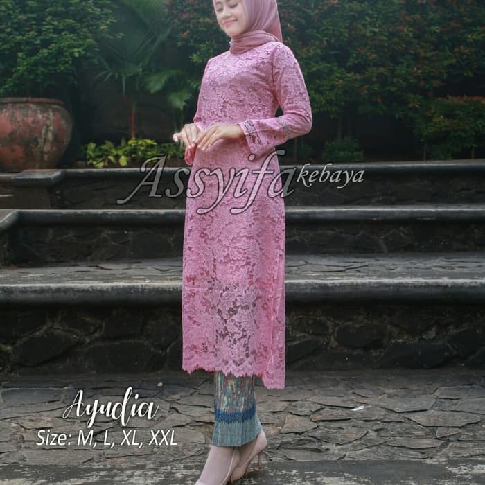 new set kebaya brukat tunik ayudia