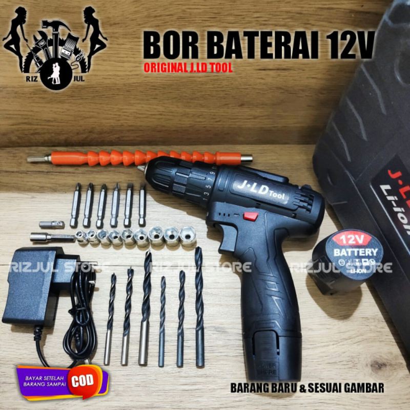 BOR BATRE 12 VOLT JLD TOOLS BOR BATRE MURAH BISA BOLAK BALIK BOR CORDLESS