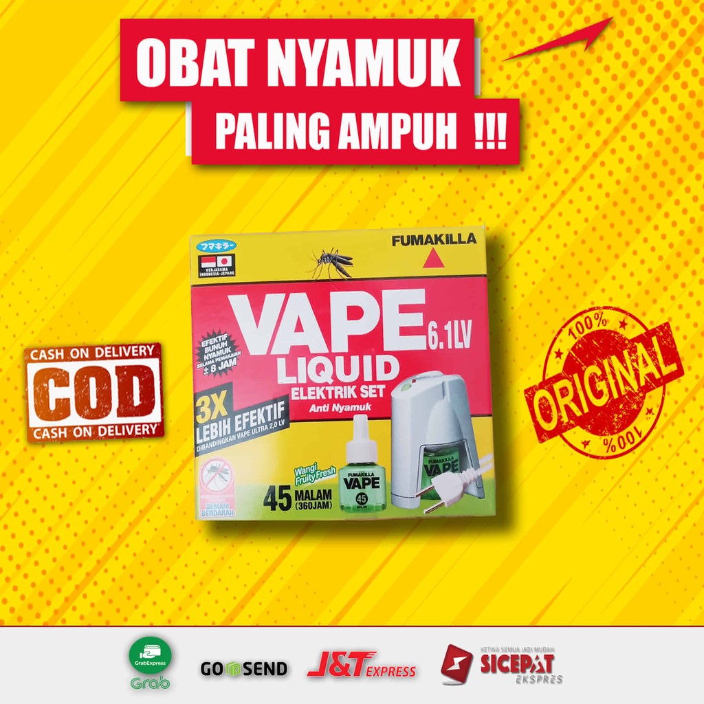Obat Nyamuk Vape Liquid Elektrik Set Lengkap Alat Dan Reffil 45 Malam Fumakilla Shopee Indonesia 8947