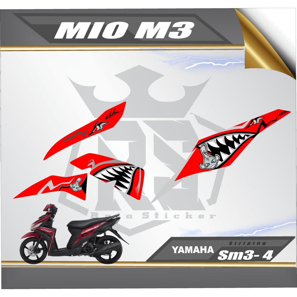 Striping Variasi Motor Mio Z / Mio M3 -Mio 125 Sticker Skotlet Motor List Body SHARK RACING 04