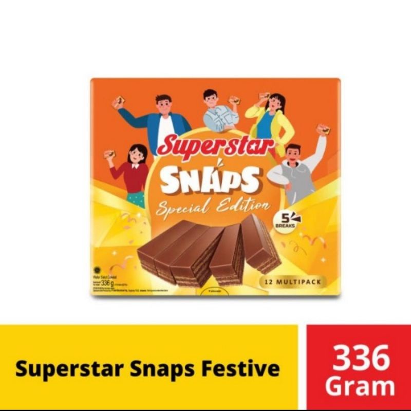 

Superstar snaps special edition box 336gr wafer coklat bersalut coklat murah enak kekinian