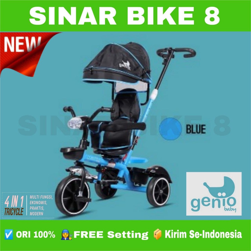 Sepeda Anak Roda Tiga Tricycle GENIO BABY CARRIAGES NEW Musik Kursi Putar