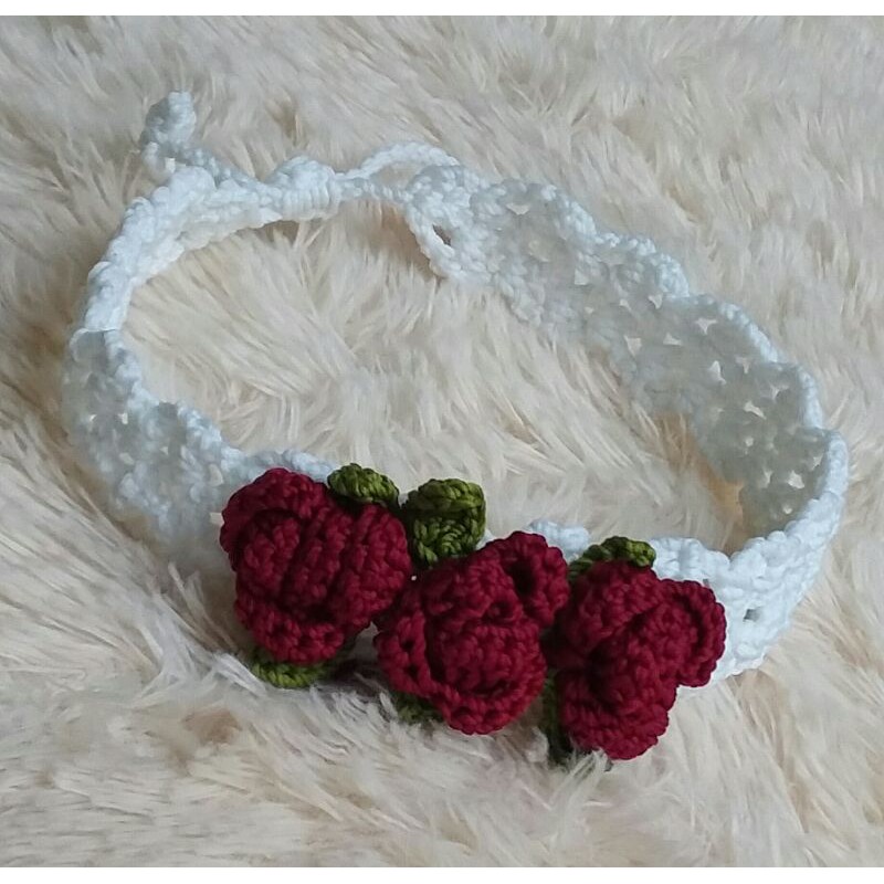 bando bayi dan anak anak rajut handmade bunga mawar cantik murah terbaru langsung pengrajin